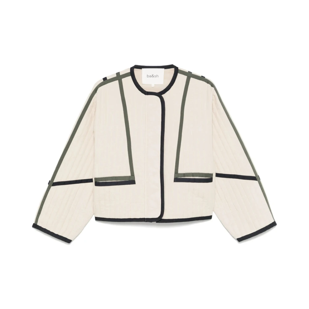 BA&SH Beige Rits Jas Lange Mouwen Geknipt Beige Dames