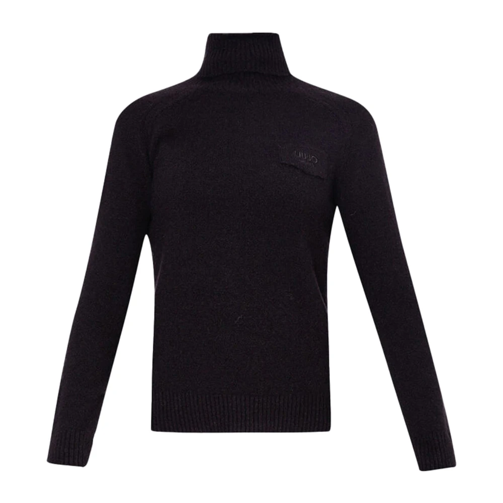 Liu Jo Zwarte wollen trui met coltrui Black Dames