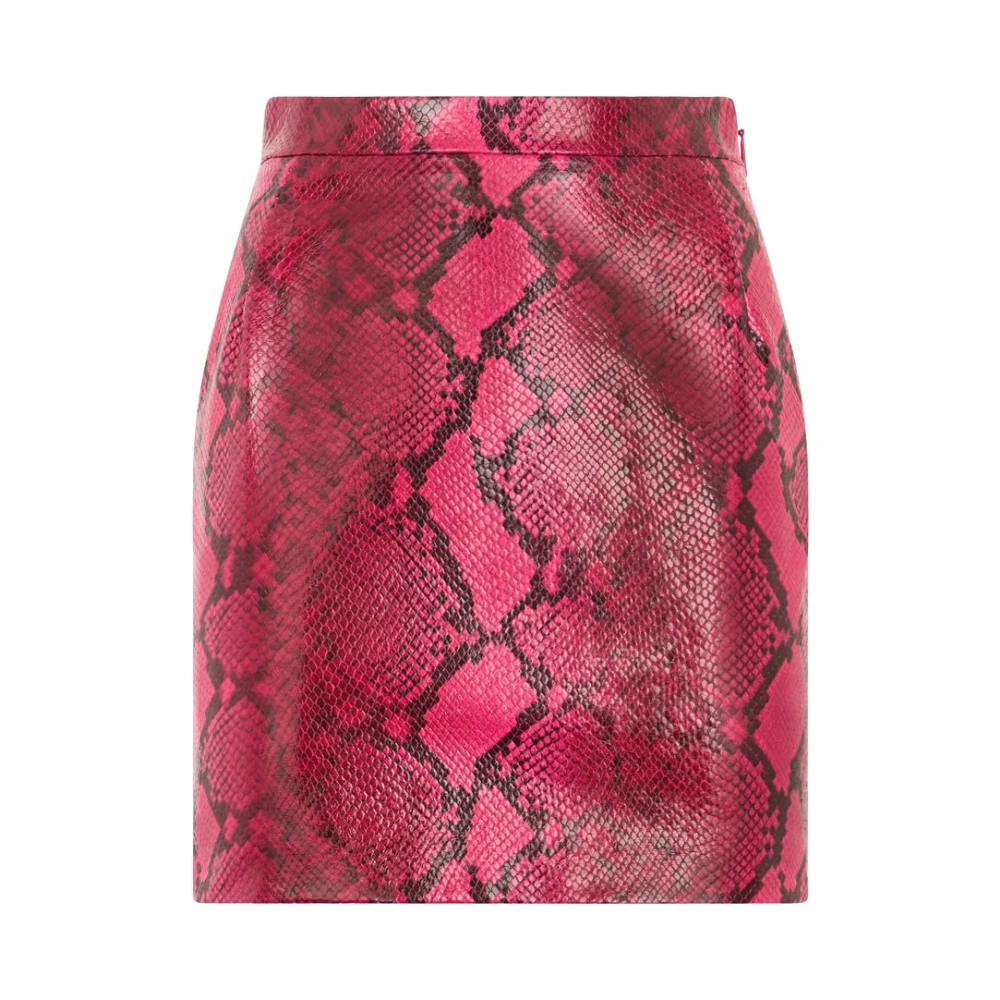 Roberto Cavalli Red Python Print Skirt - Female - Leather Skirts - L - Skirts
