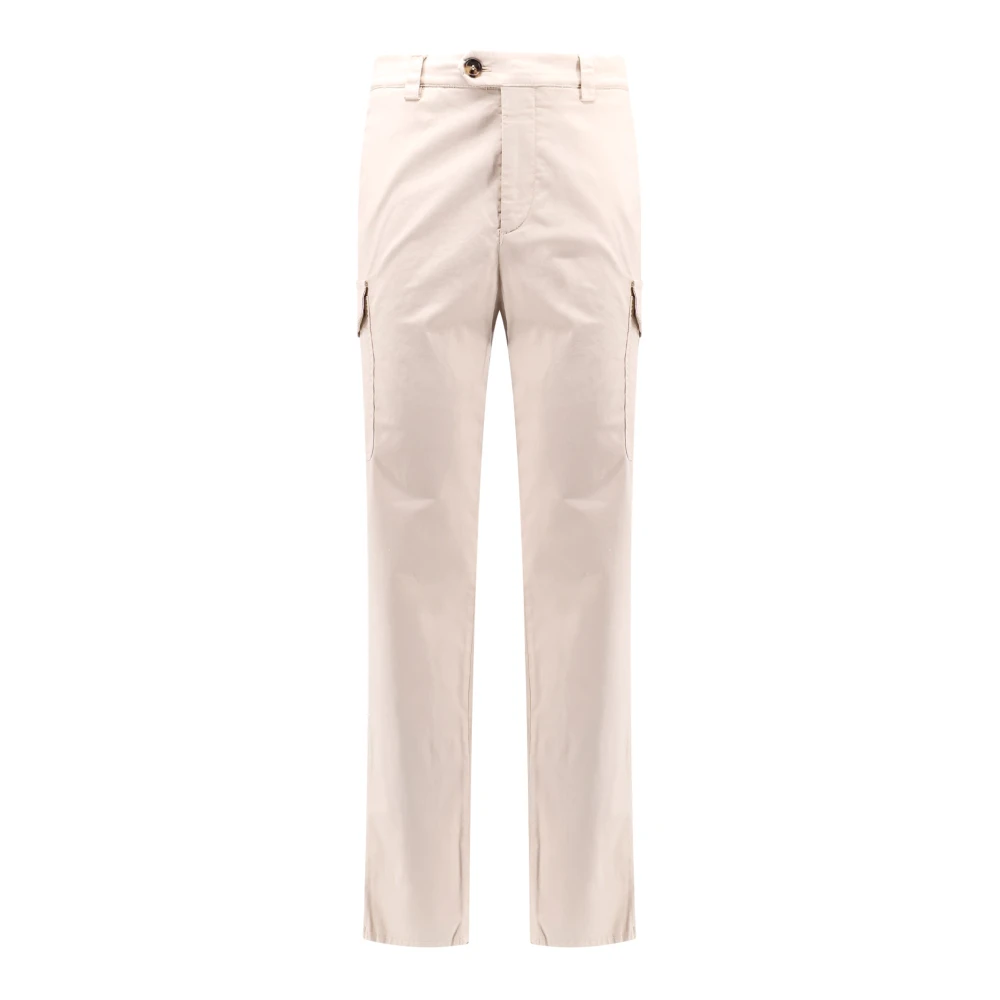 BRUNELLO CUCINELLI Cargo Stretch Katoenen Broek met Zakken Beige Heren