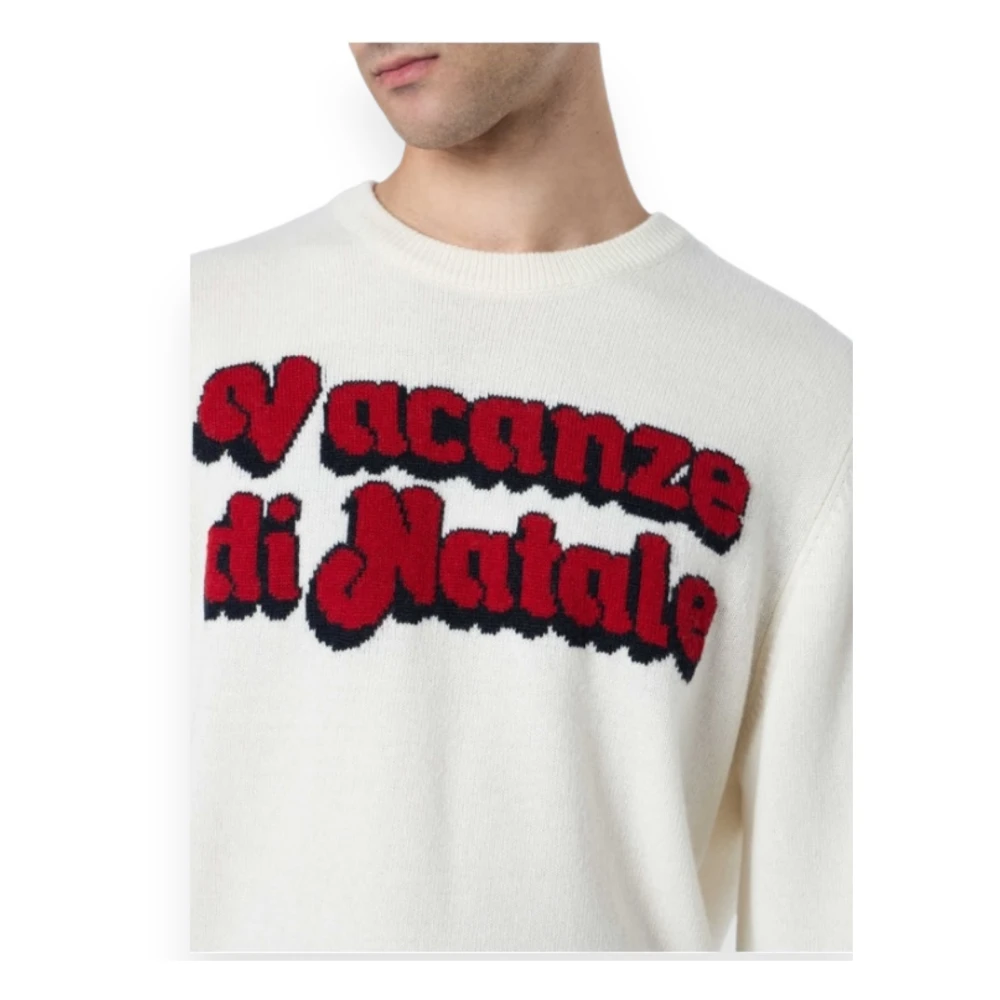 MC2 Saint Barth Vakantie Logo Sweater Collectie Beige Heren