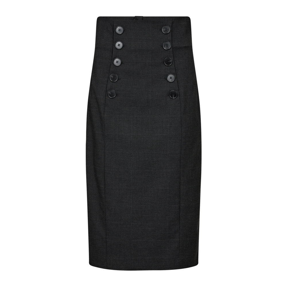 Co'Couture Hoge taille potloodrok antraciet Gray Dames