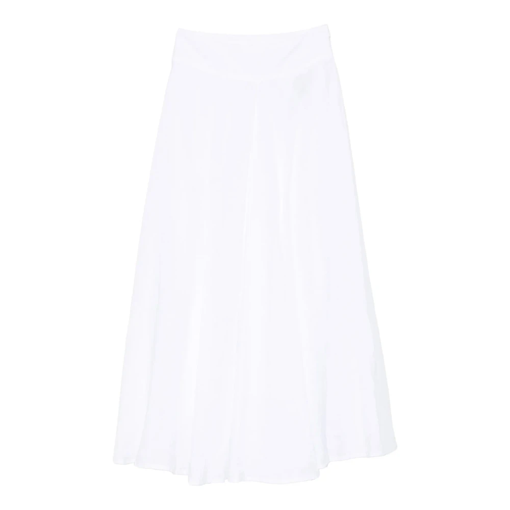 120% Lino Women's White Midi Skirts, Xs, Long Linen Skirt