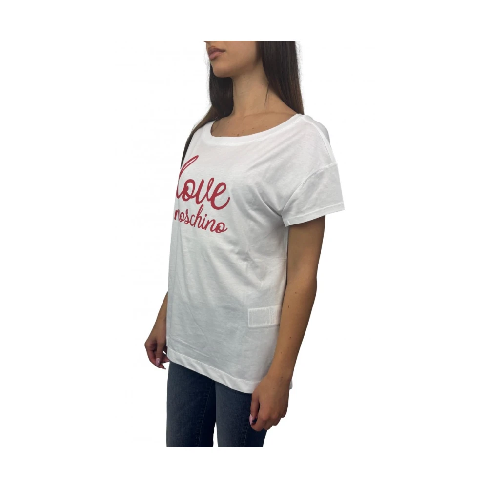Love Moschino Wit T-shirt met voorprint White Dames