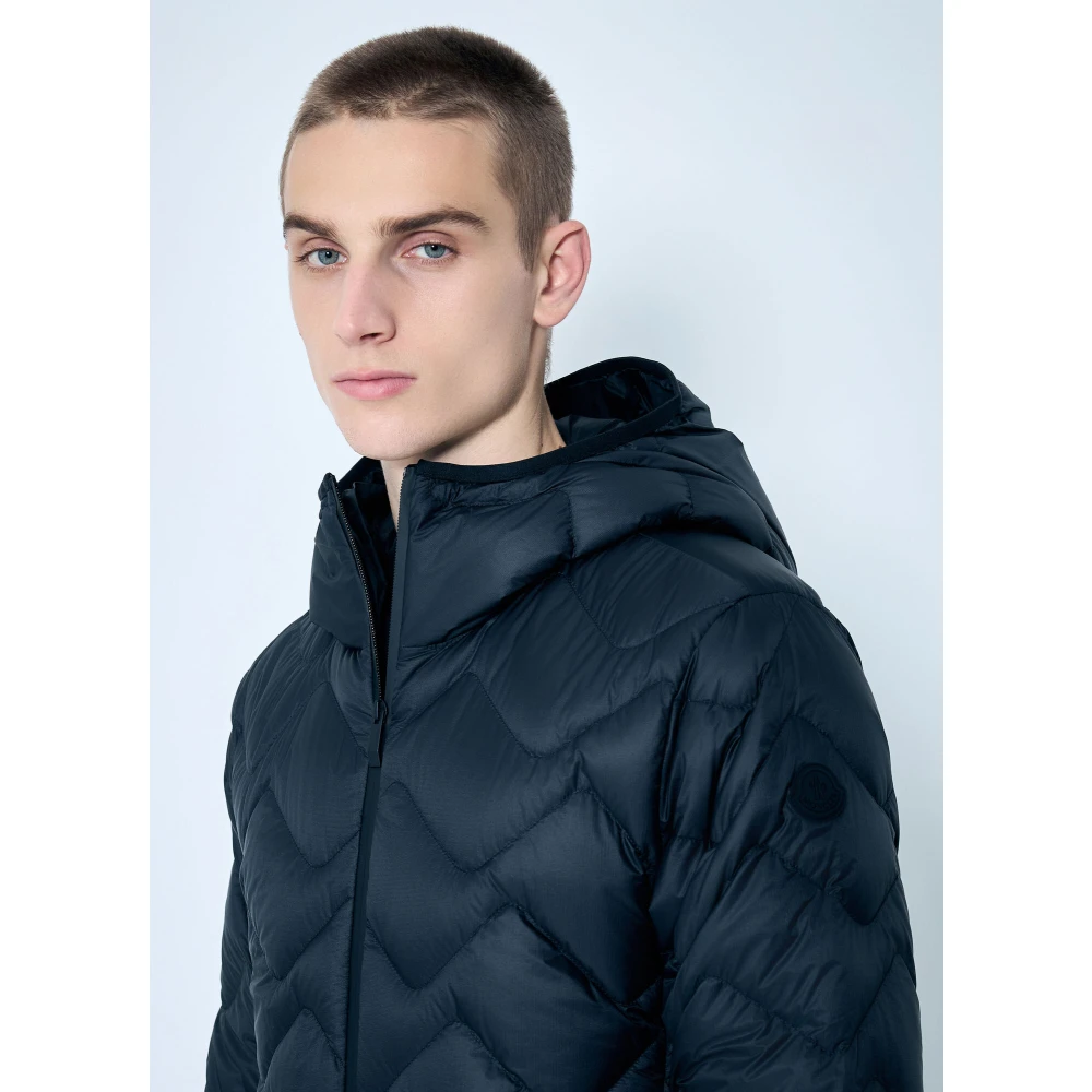 Moncler Zigzag Gewatteerde Hooded Donsjas Black Heren