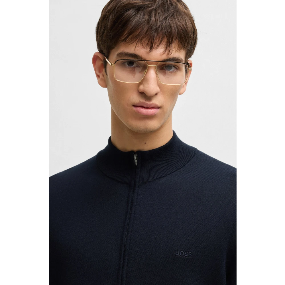 Hugo Boss Stijlvolle Cardigan voor Mannen Blue Heren