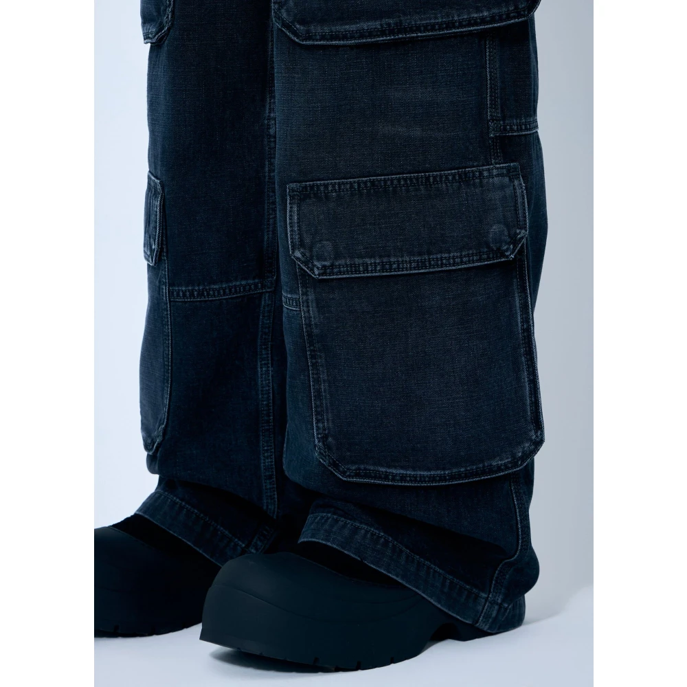 Diesel Denim Cargo Broek met Meerdere Zakken Blue Heren