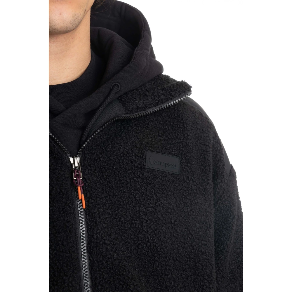 Cotopaxi Zwarte Trekkingstijl Jas met Nylon Details Black Heren