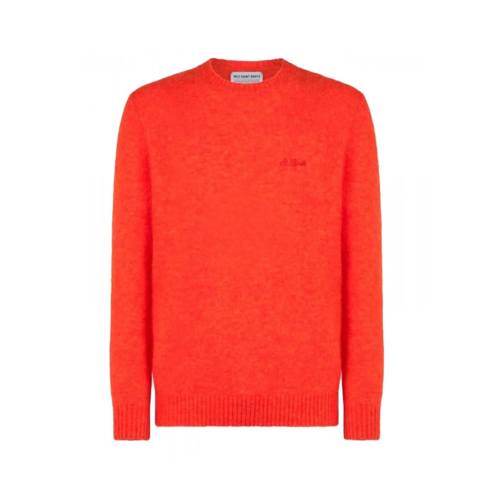 MC2 Saint Barth Oranje Wol Crewneck Sweater Heron Orange Heren