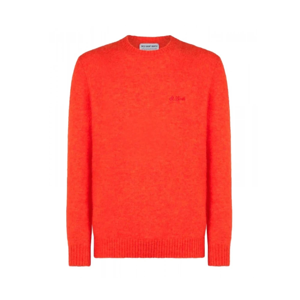 Oransje Ull Crewneck Genser Heron