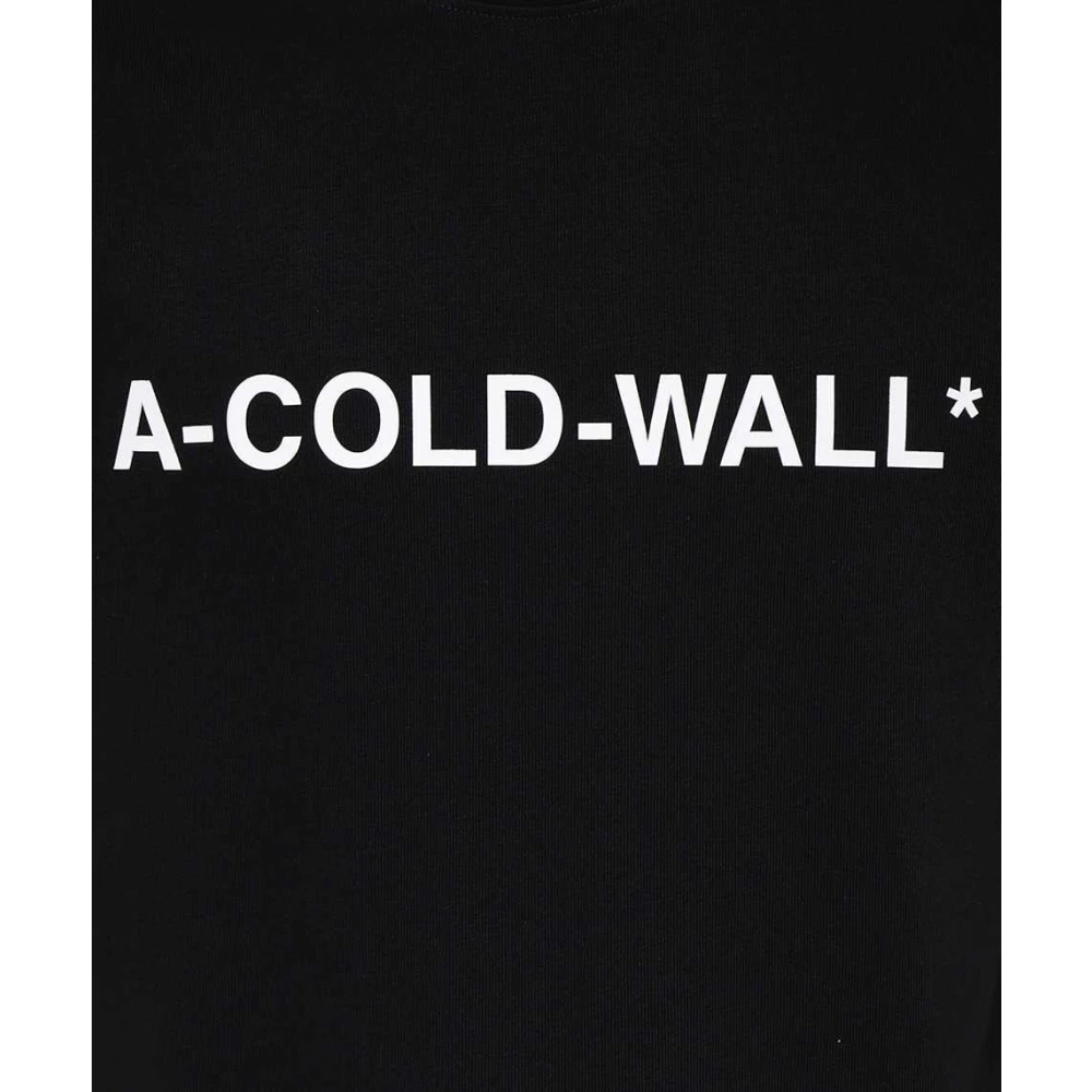 A-Cold-Wall Katoenen T-shirt met Geribbelde Halslijn Black Heren