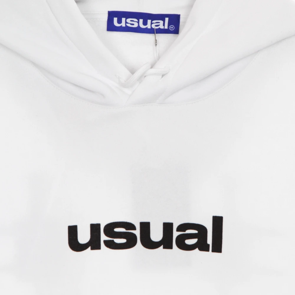 Usual Witte hoodie met kangoeroezak White Heren