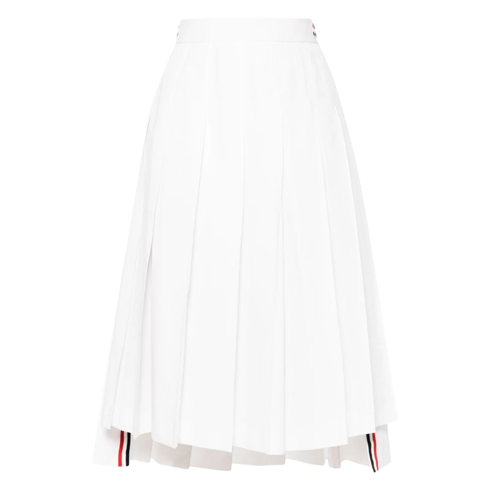 Thom Browne Witte Katoenen Overhemdjurk met Tricolor Strepen White Dames