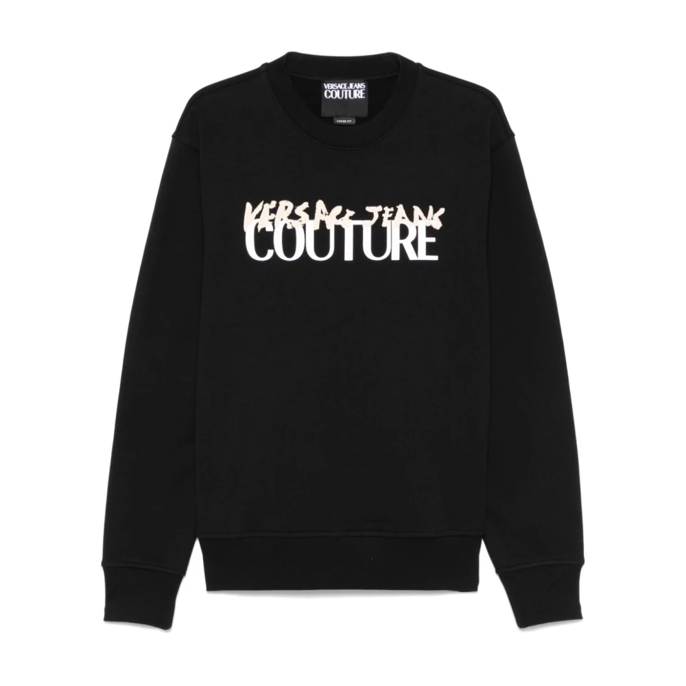 Versace Jeans Couture Stilig Nero Sweatshirt för Män Black, Herr