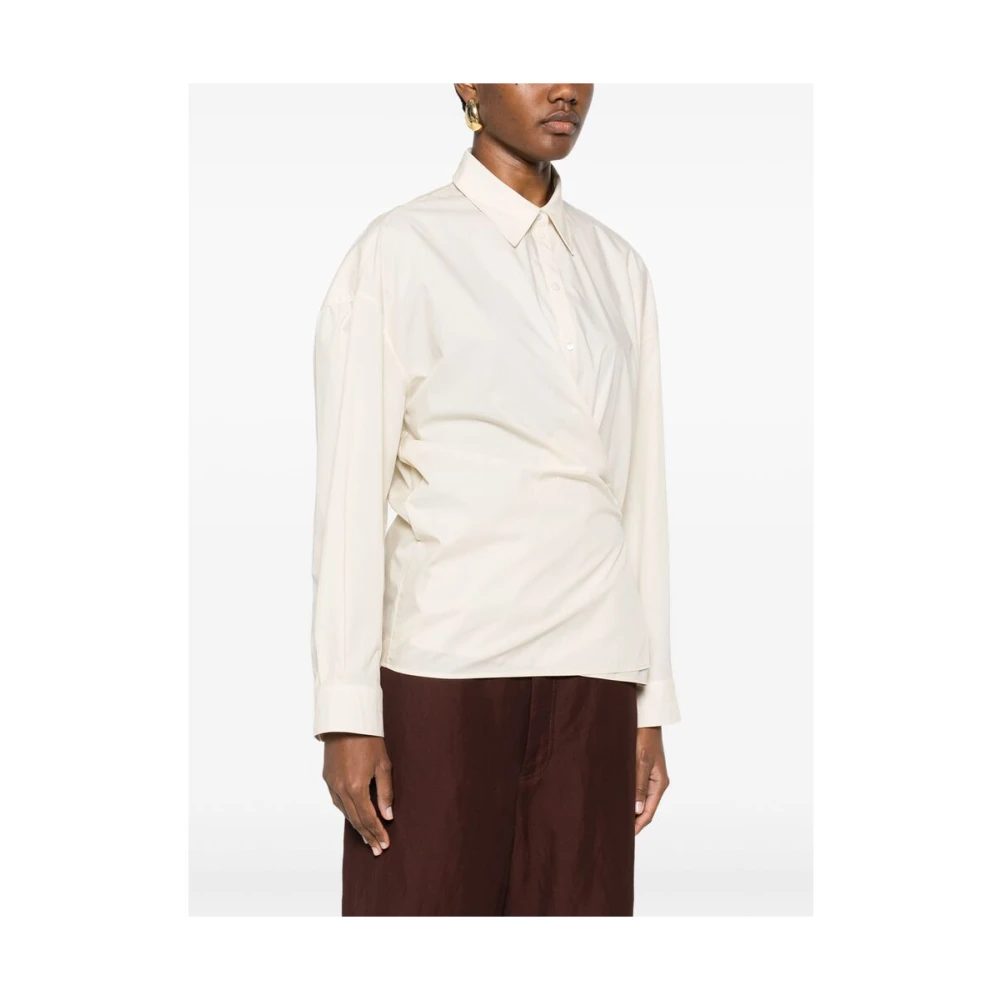 Lemaire Beige Button-Up Drop Shoulder Shirt Beige Dames