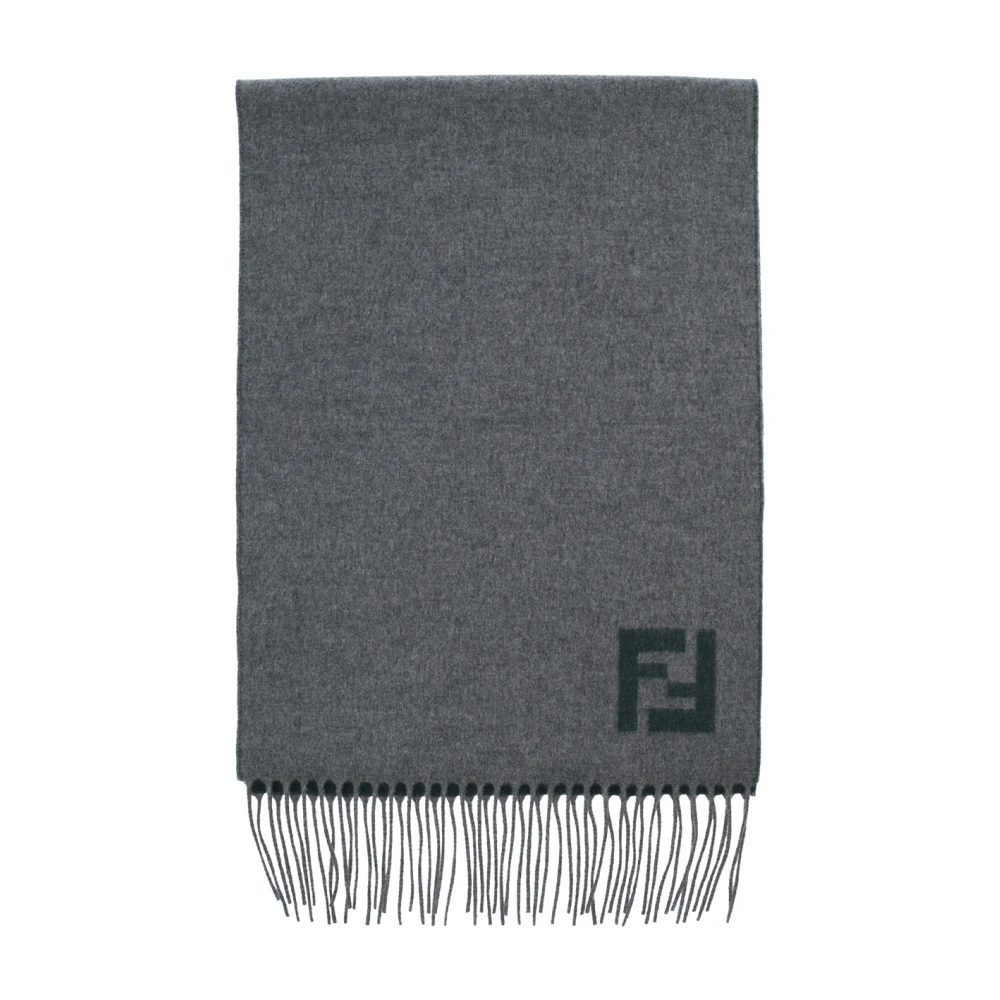 Fendi Wool And Cashmere Scarf - Male - Winter Scarves - Gray - One Size - Accessories