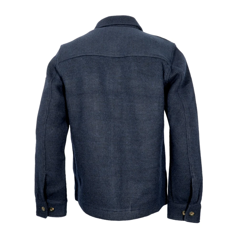 aeronautica militare Blauwe Ribshirtjas Lange Mouw Blue Heren