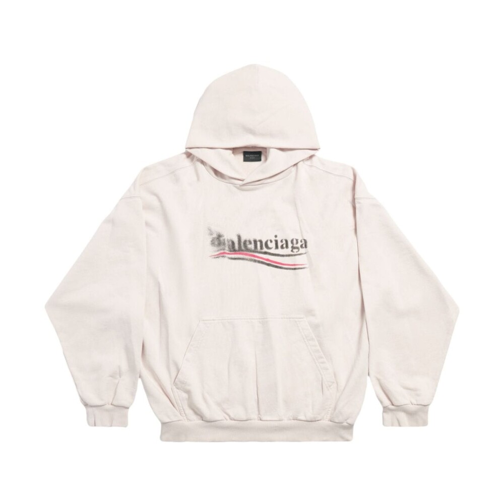 Sudadera con Capucha y Estampado de Logo Blanco Balenciaga Hombre Miinto