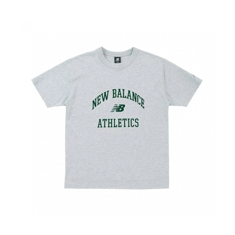 New Balance Grijze Katoenen T-shirt Moderne Stijl Gray Heren