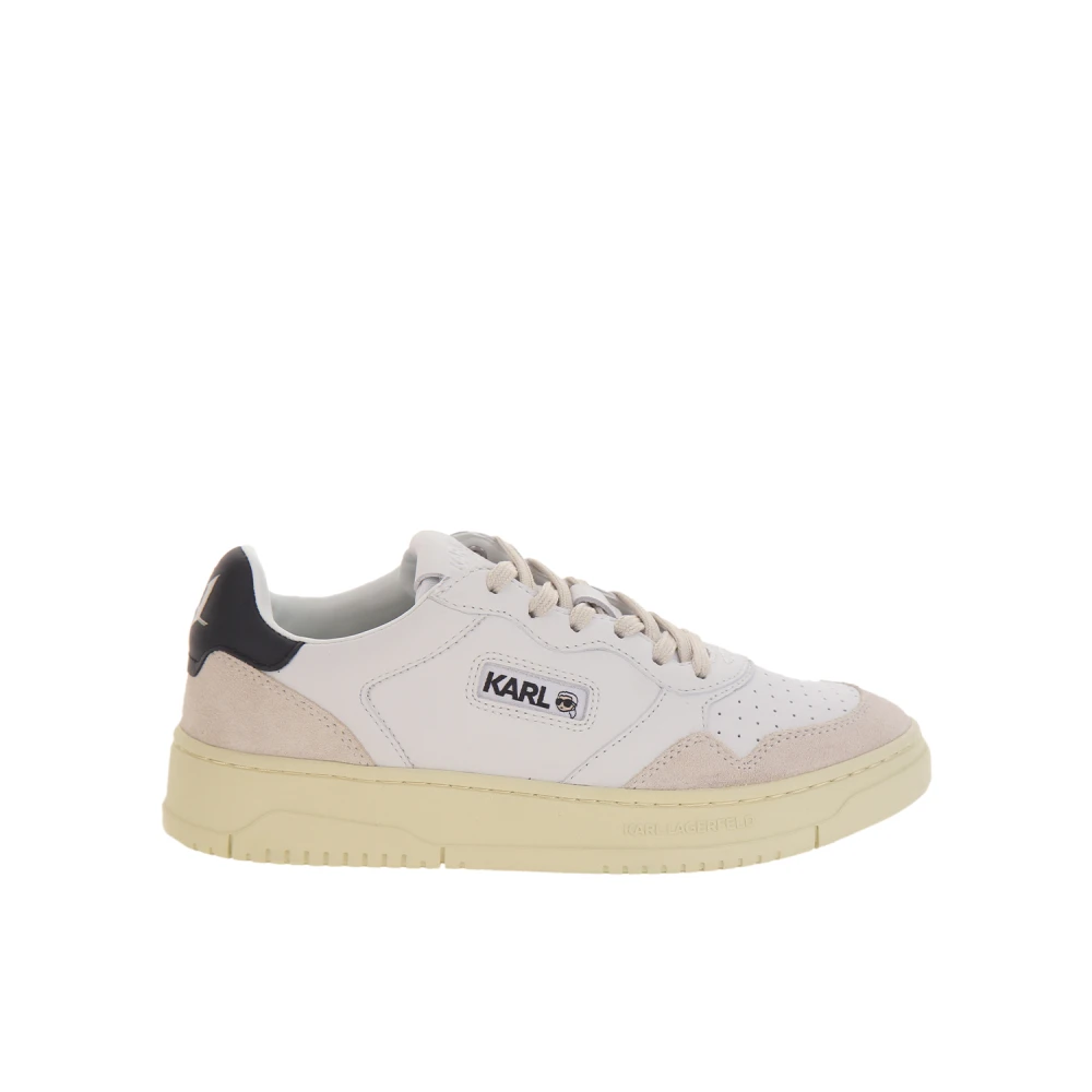 Karl Lagerfeld Witte Leren Lage Sneakers met Veters Dames Schoenen Veelkleurig Multicolor