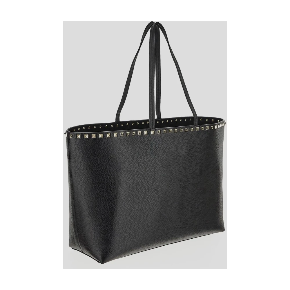 Valentino Garavani Leren Rockstud Shopper Tas Black Dames