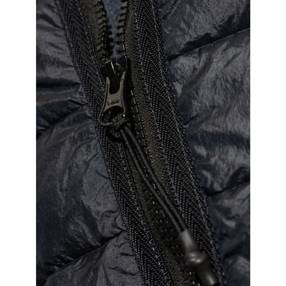 Stone Island Blauwe Nylon Hooded Ritsjas Blue Heren