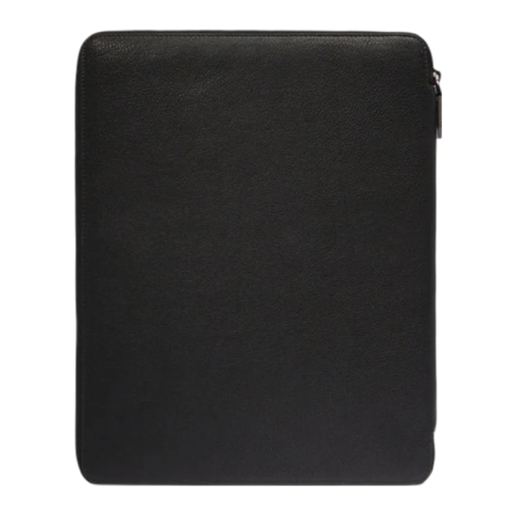 Piquadro Leren iPad Pro 12.9 Hoes Black Heren