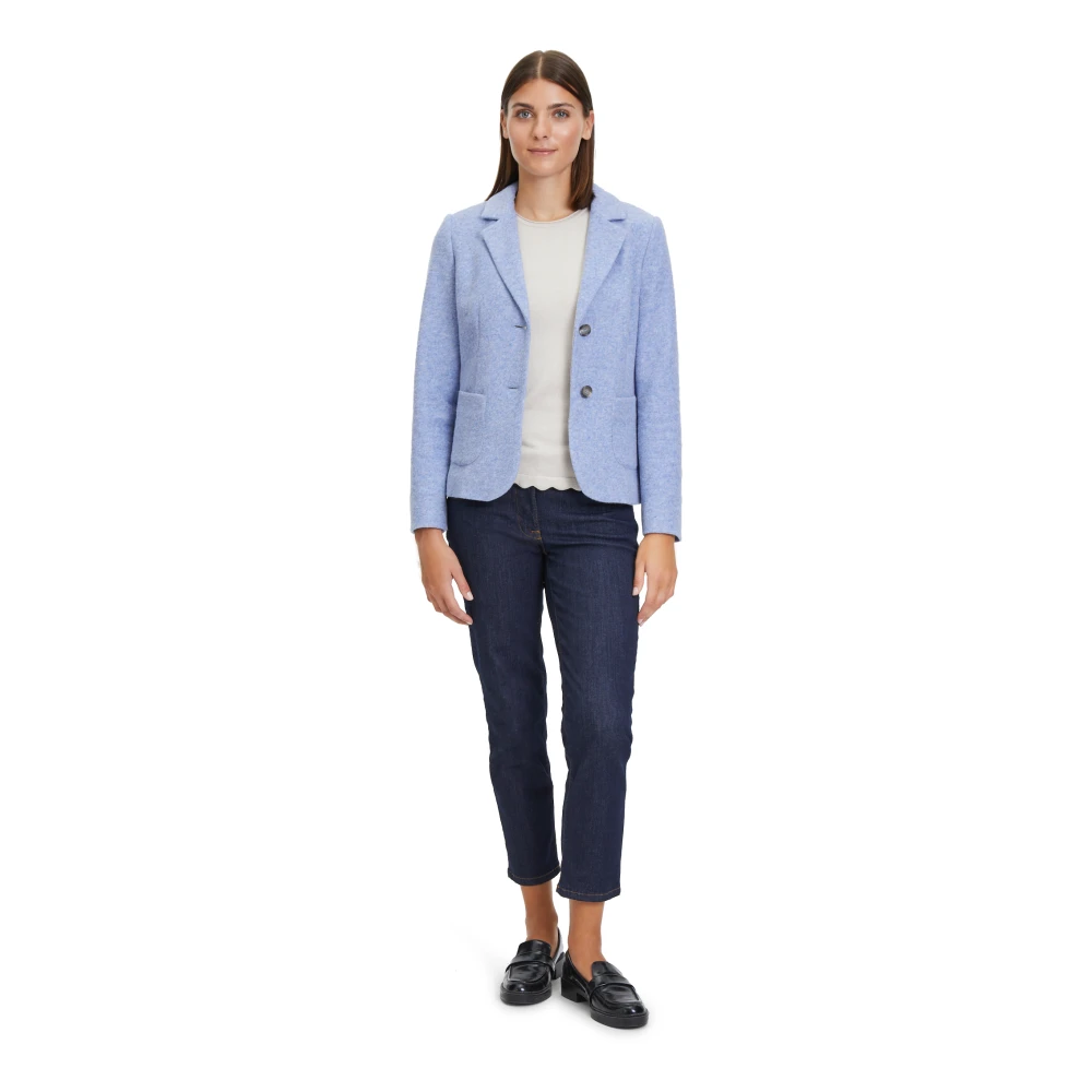 Betty Barclay Getailleerde wollen blazer met zakken Blue Dames