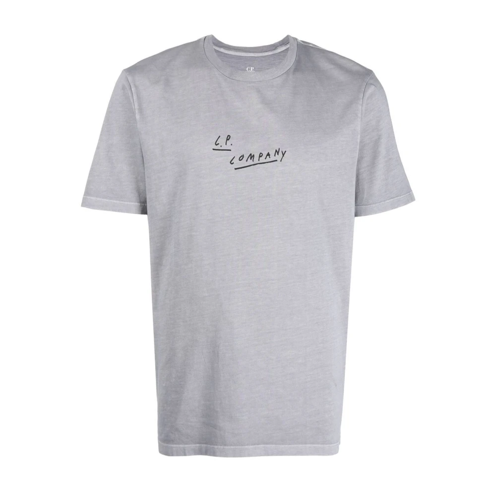 C.P. Company Logo Print T-Shirt Gray Heren