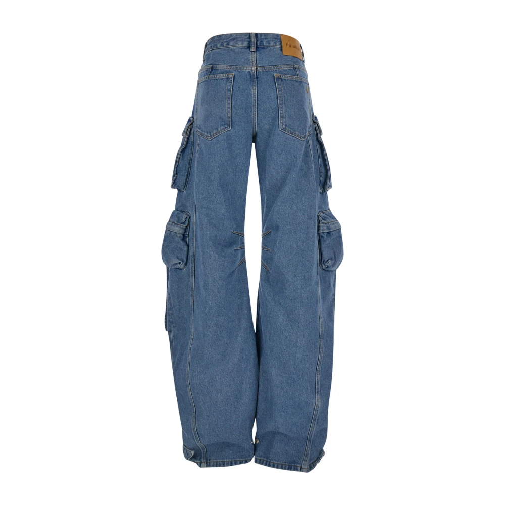 The Attico Cargo High Waist Denim Jeans Blue Dames