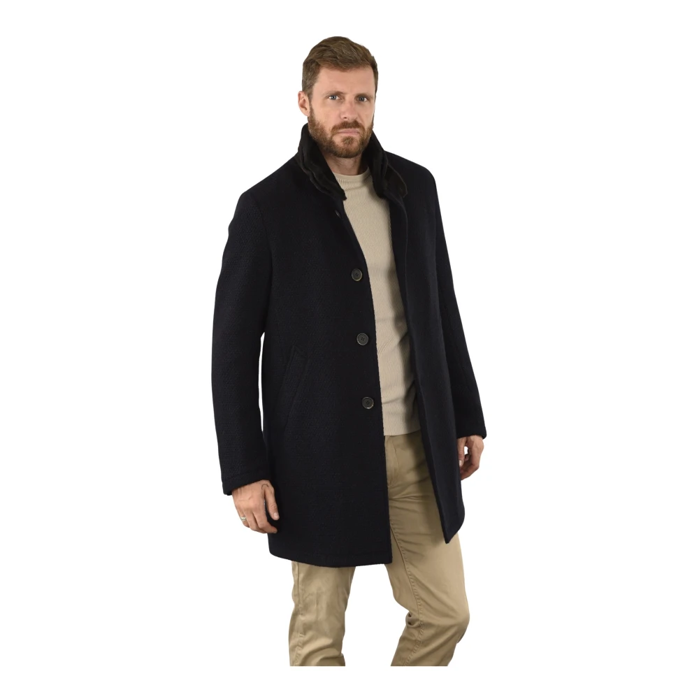 Gimo's Elegante Marine Wollen Jas Blue Heren