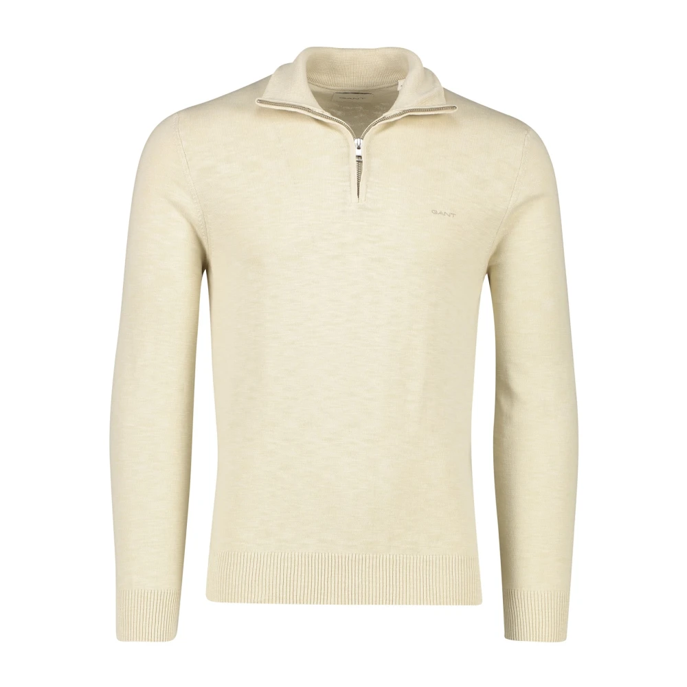 Gant Beige Half Zip Sweater Beige Heren