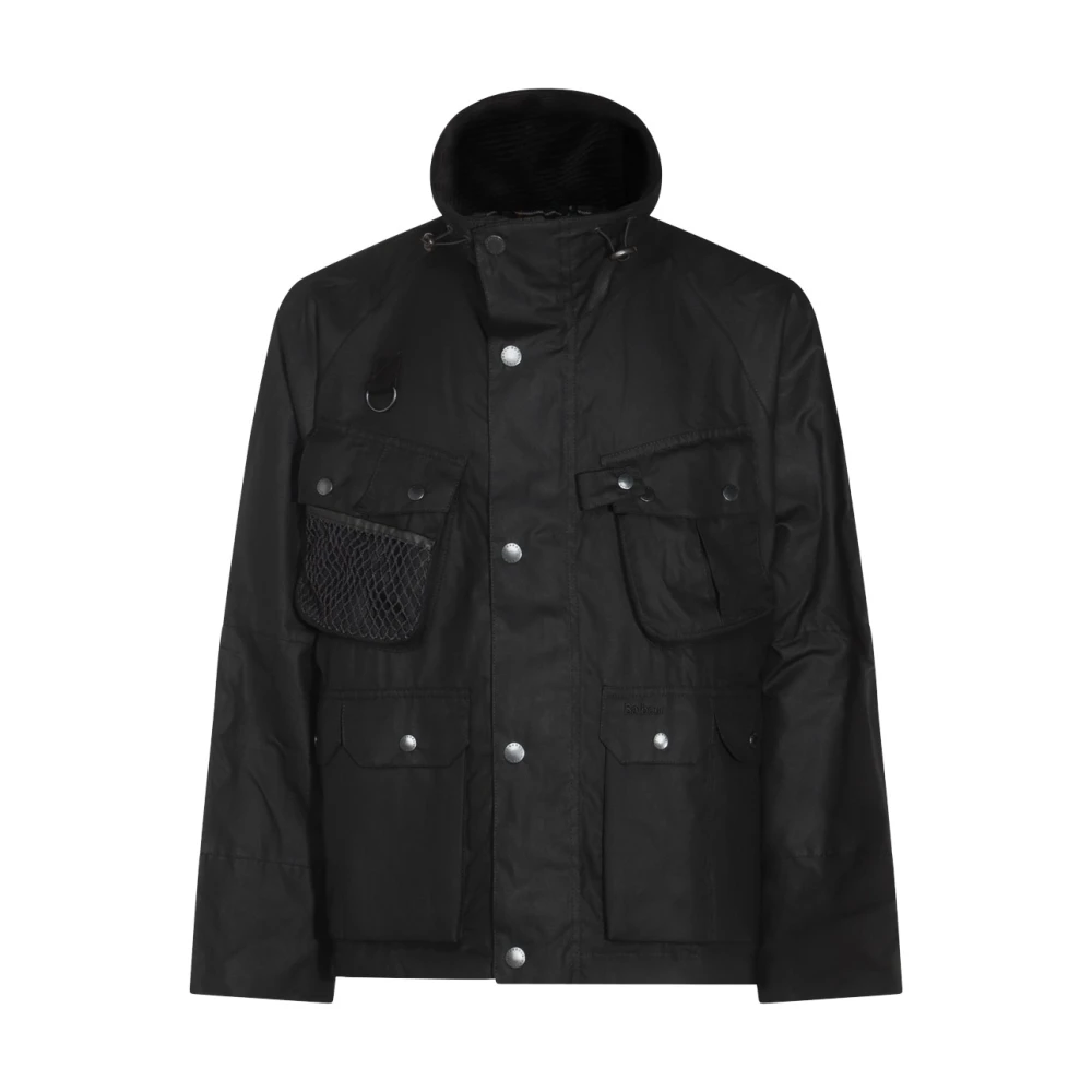 Barbour Waxjas met aangepaste Dryfly-stijl Black Heren