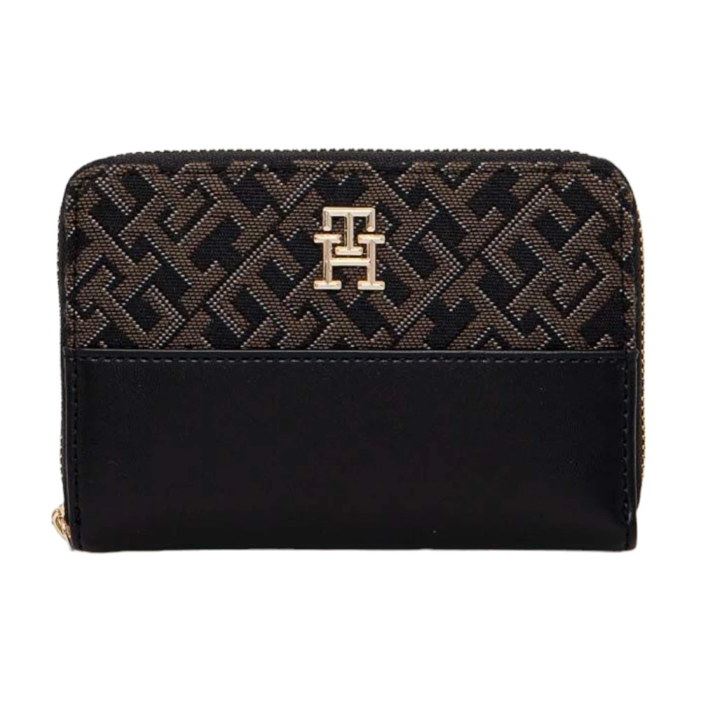 Tommy Hilfiger Jacquard Dames Portemonnee Herfst Winter Collectie Black Dames