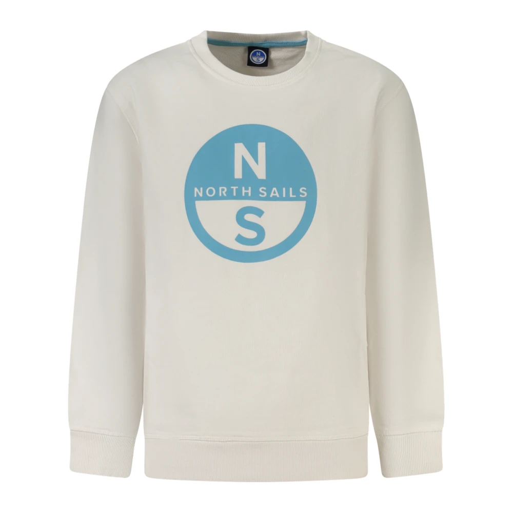 North Sails , Kids Sweatshirts, Unisex, White, 6 Y, Long-Sleeved Sweatshirt