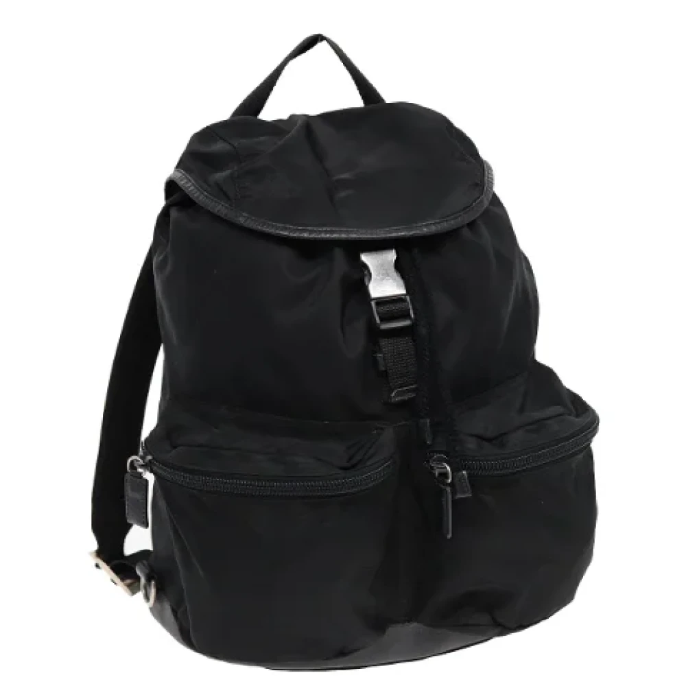 Prada Vintage Pre-owned Nylon backpacks Black Dames