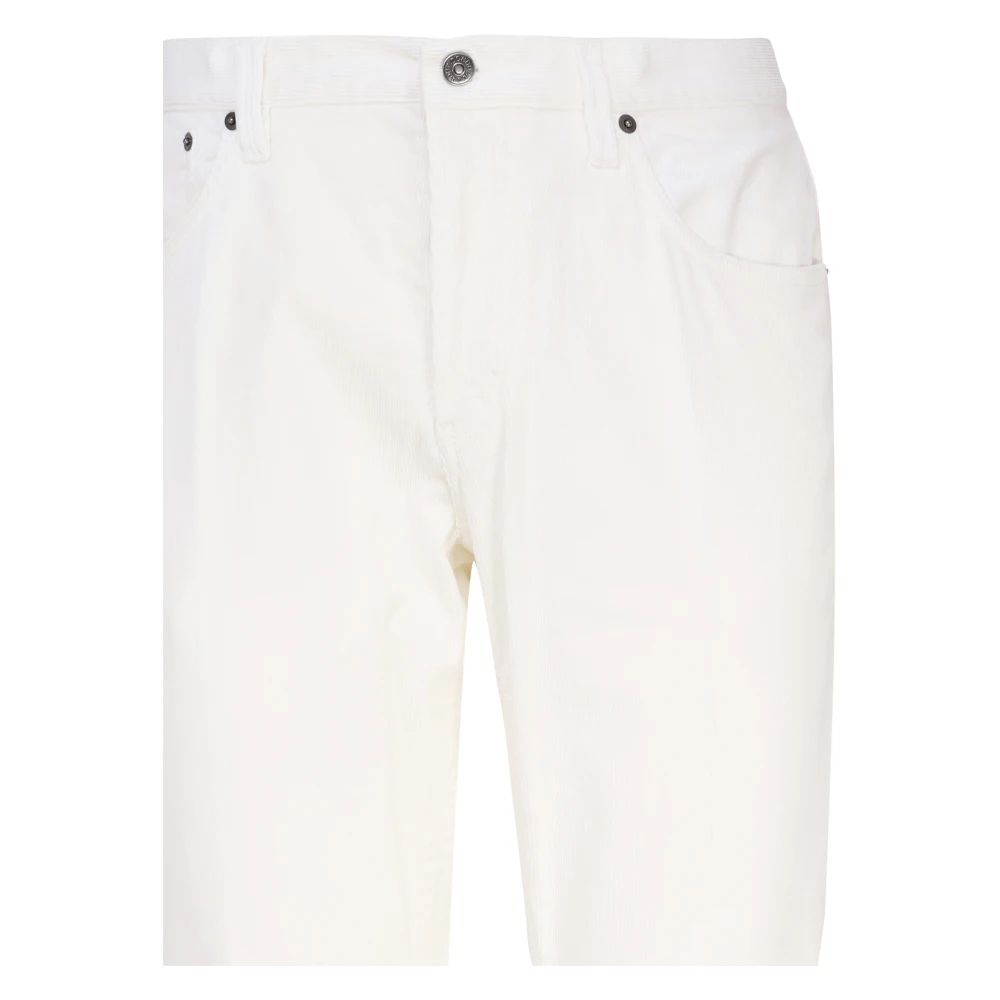 Dondup Witte Corduroy Slim Chino Broek White Heren