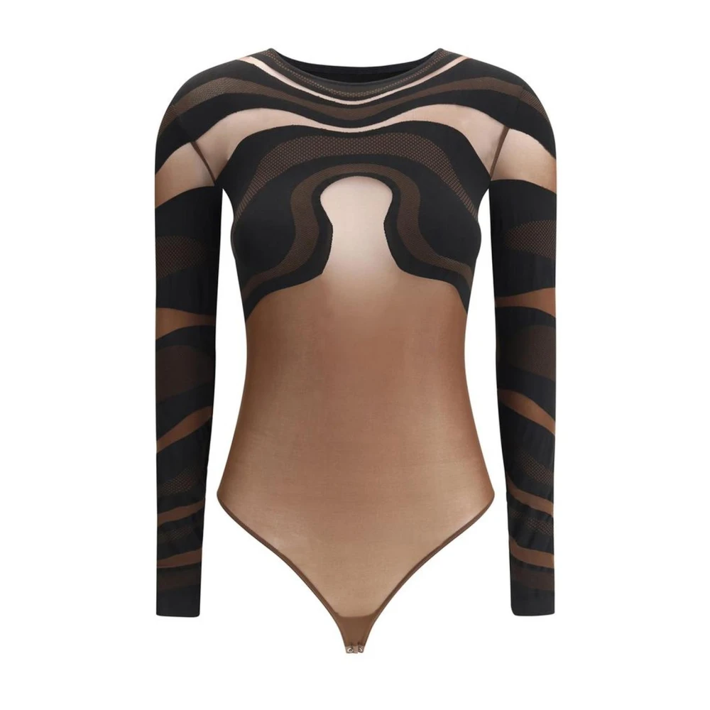 Wolford Body met Grafische Lijnen Lange Mouwen Multicolor Dames