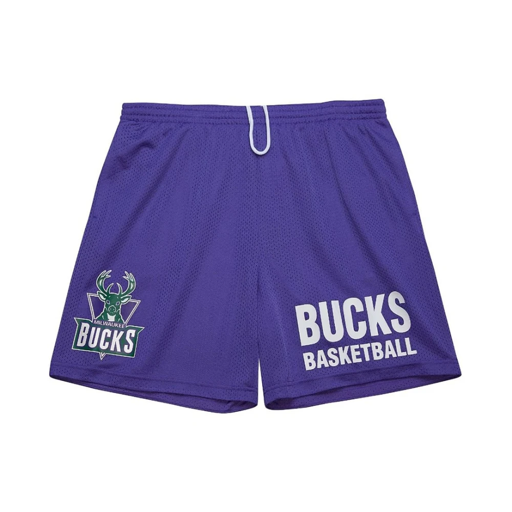 Mitchell & Ness Vintage Logo Milwaukee Bucks Shorts Purple Heren