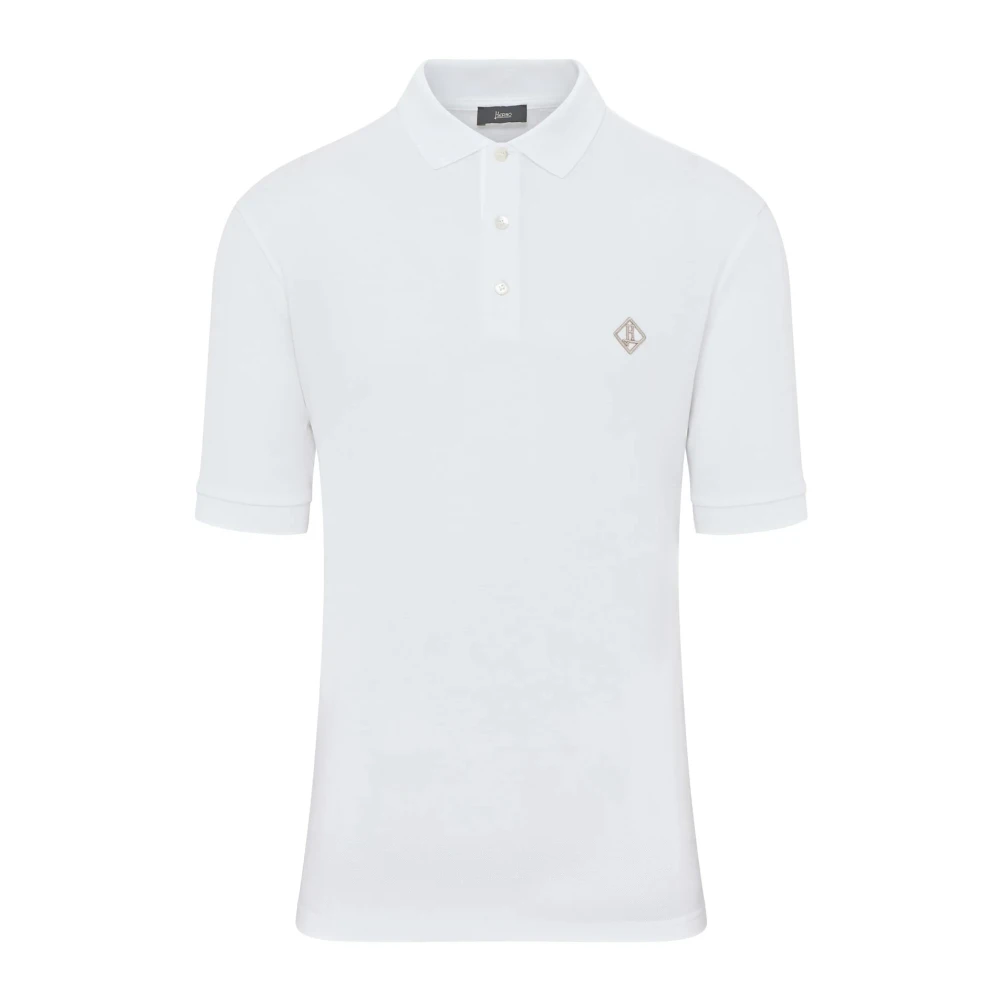 Herno Plain Polo Shirt White Heren