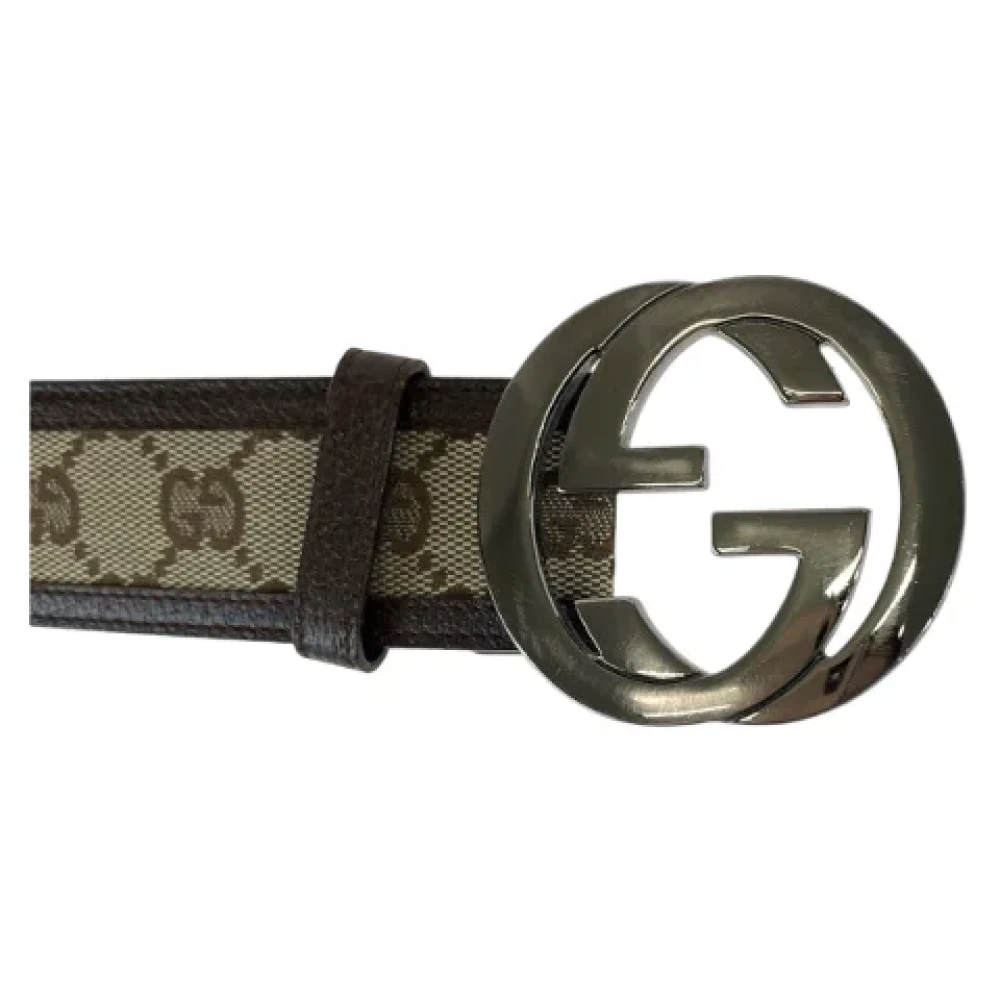 Gucci Vintage Pre-owned Canvas belts Brown Heren