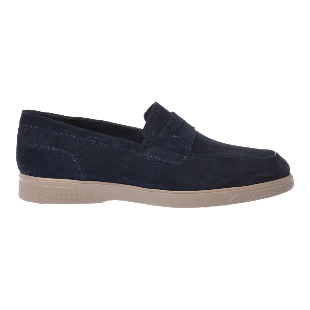 Baldinini Men's Blue Loafers, 8 Uk, Loafer In Suede Leather