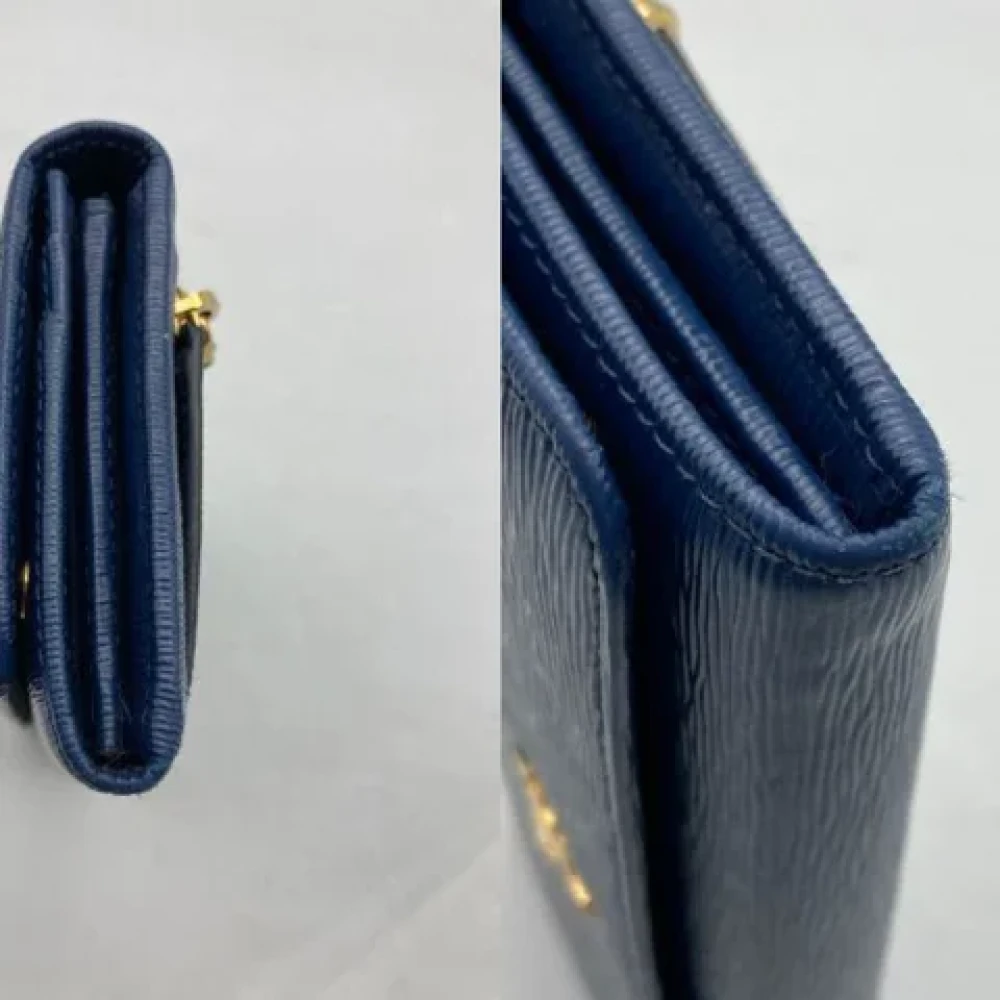 Prada Vintage Pre-owned Leather wallets Blue Dames