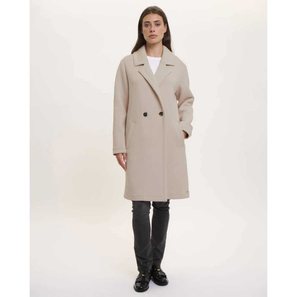 Rino&Pelle Double Breasted Coat in Danja Style Beige Dames