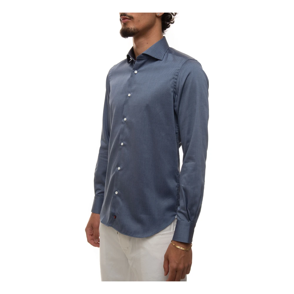 Càrrel Micro Print Jurk Hals Casual Shirt Gray Heren