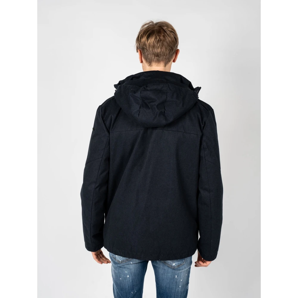 Geox Casual Jas met Afneembare Capuchon Blue Heren