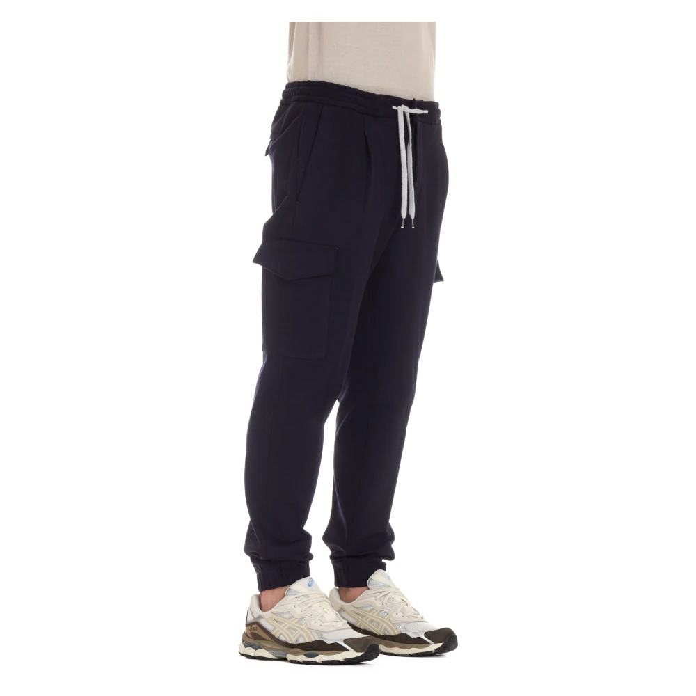 PT Torino Blauwe Cargo Broek Elastische Taille Blue Heren