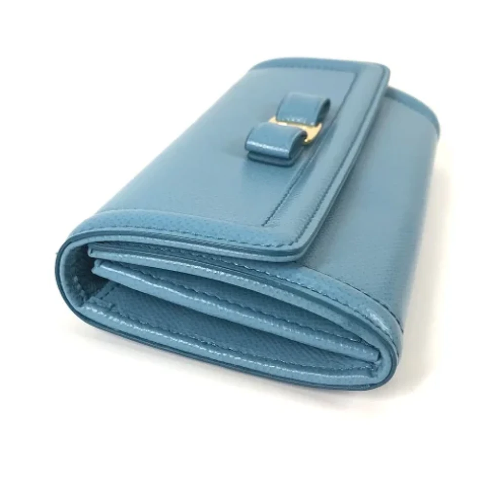Salvatore Ferragamo Pre-owned Leather wallets Blue Dames