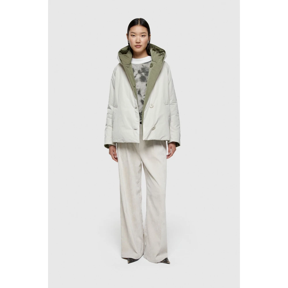 OOF Wear Omkeerbare korte jas met capuchon Green Dames