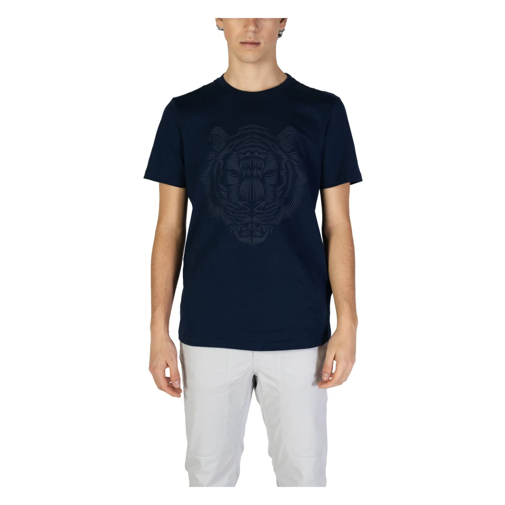 Antony Morato Blauwe Tiger Grafische Tee Blue Heren
